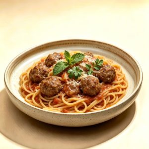 Beef Meatball Spaghetti