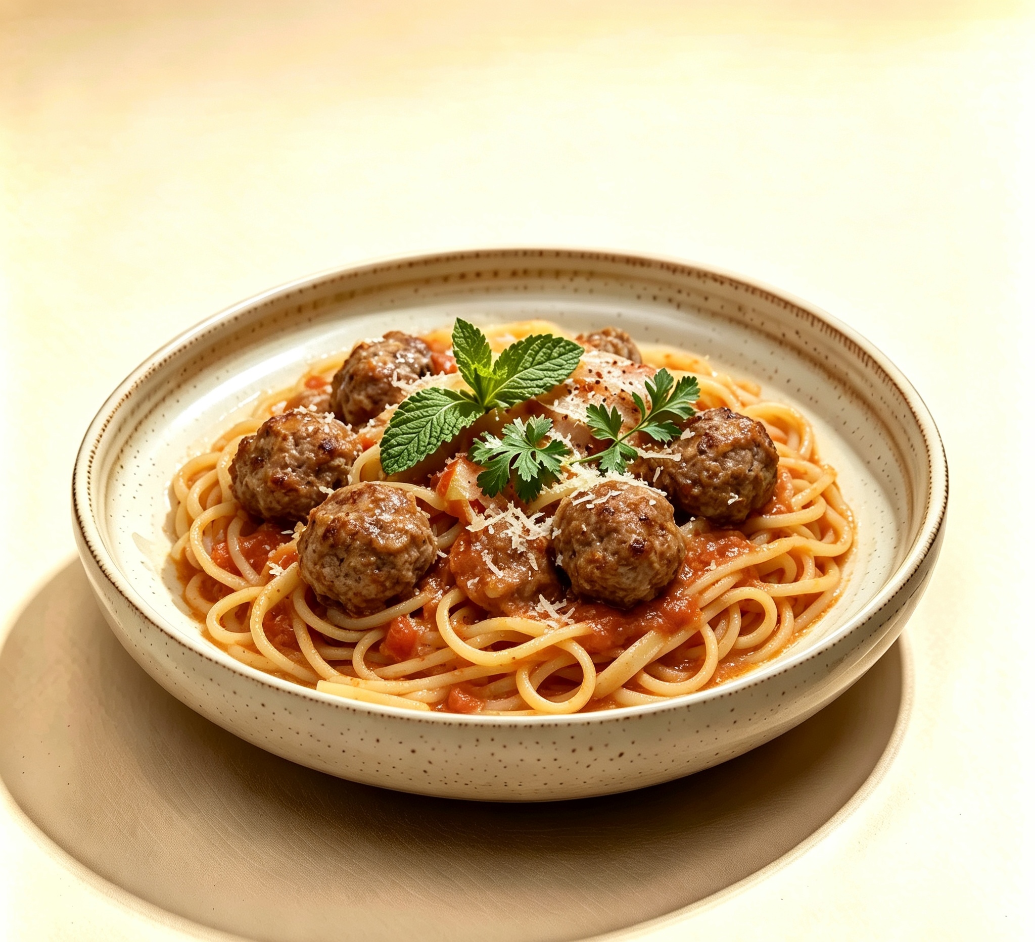 Beef Meatball Spaghetti