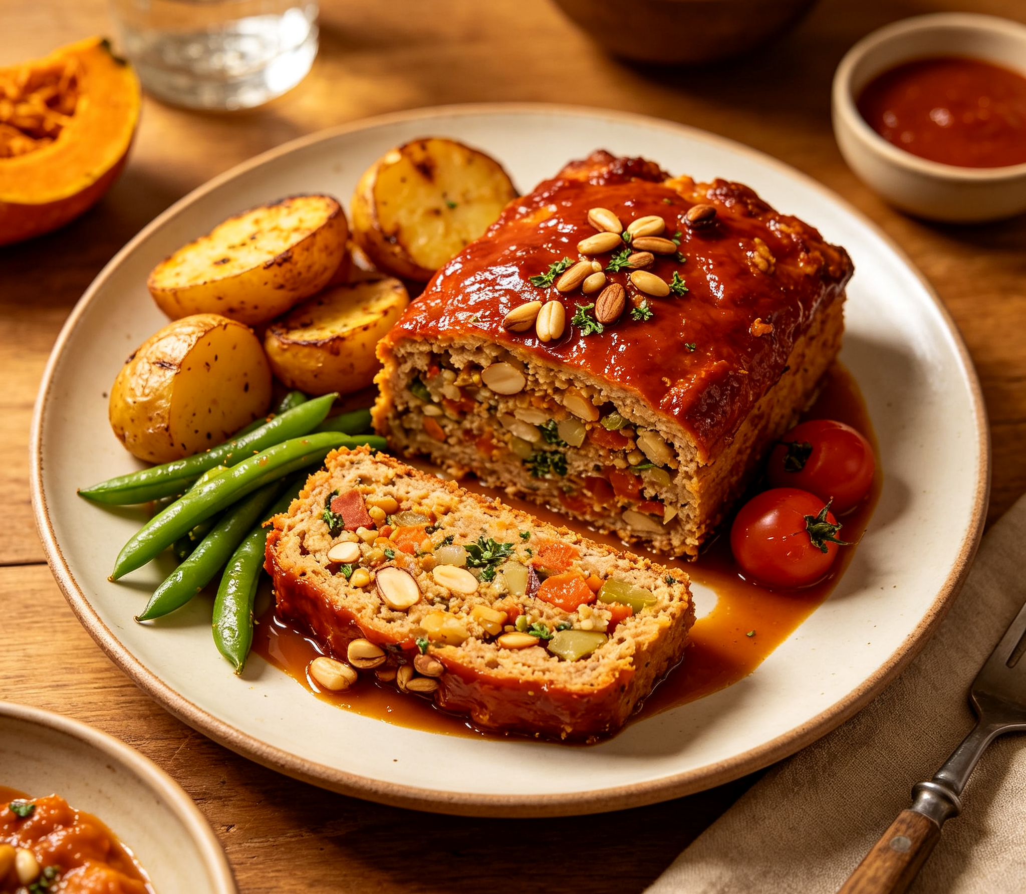 Vegetarian Nut Roast Dinner