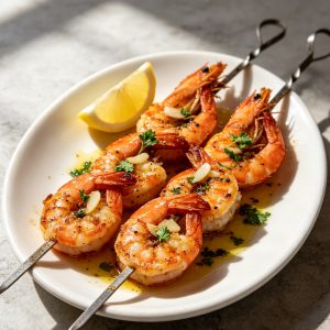 Garlic Prawn Skewers