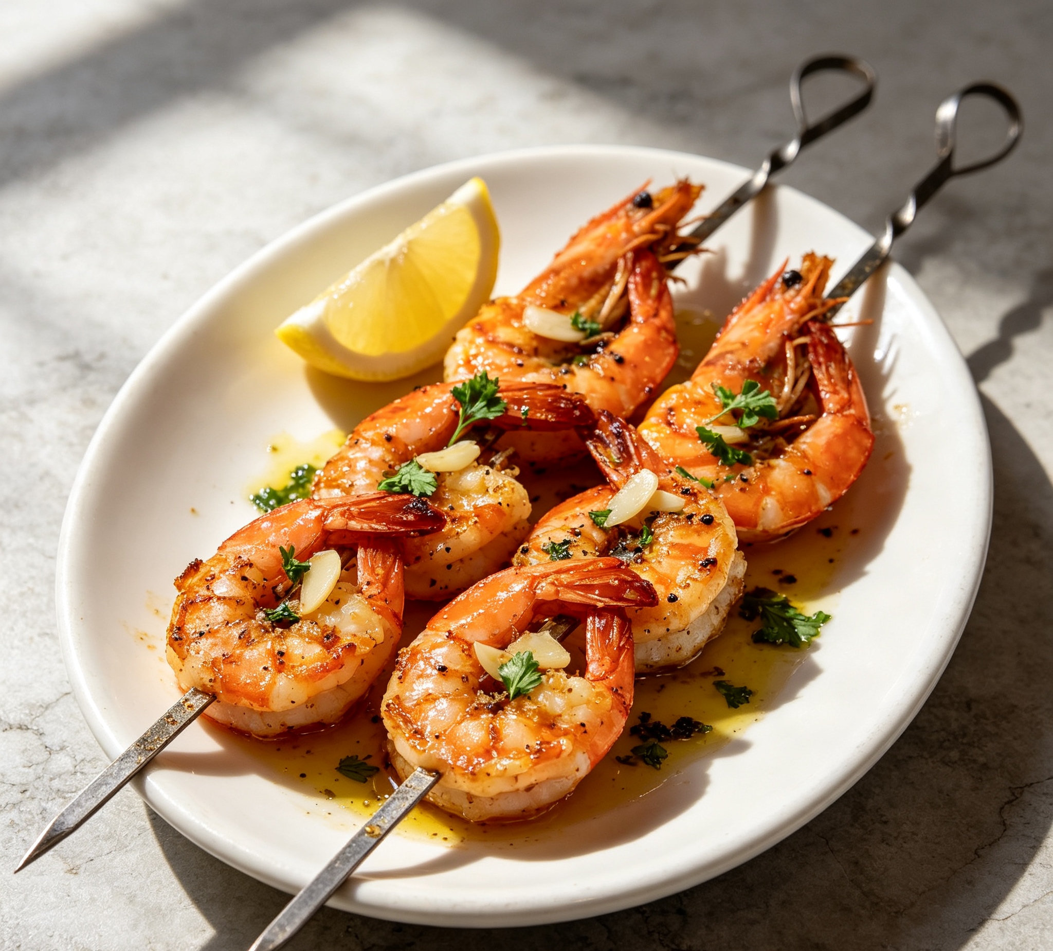 Garlic Prawn Skewers